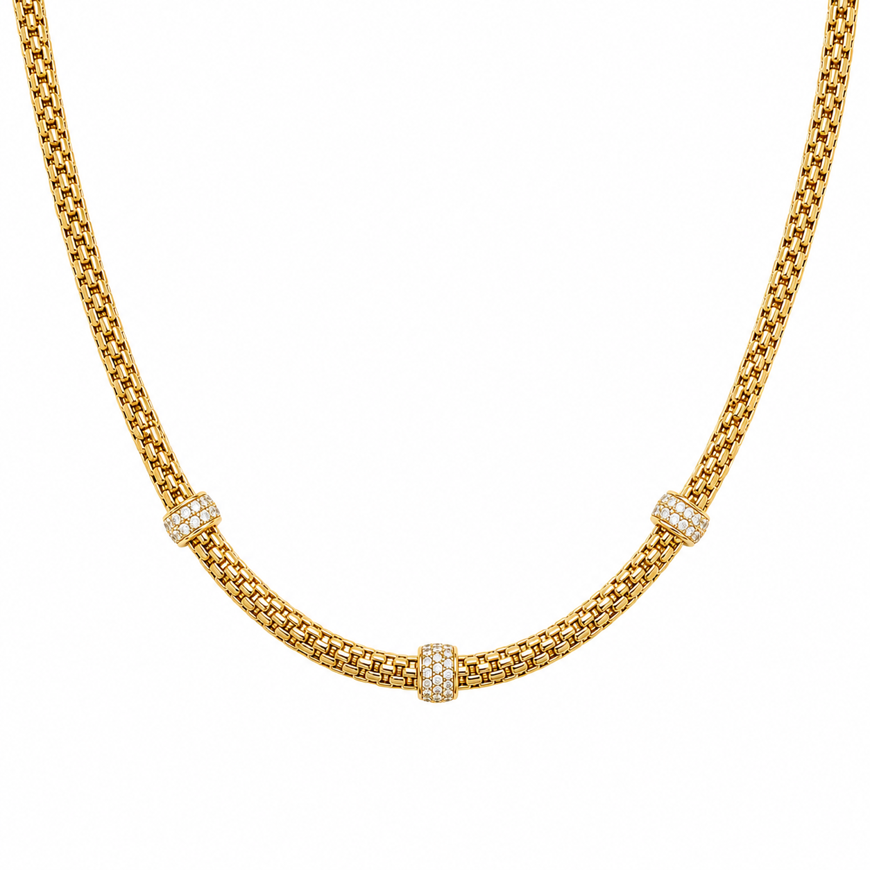 1.00 Ct Fashion Round Spinning Diamond Necklace